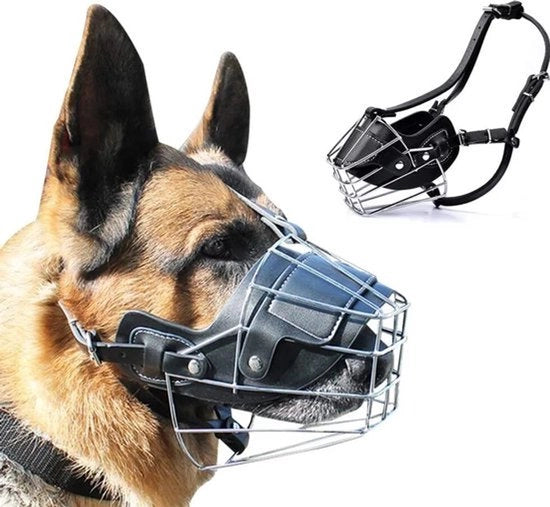 Muilkorven in metallo per cani, muilkorven in pelle progettati specificamente per razze grandi, aumentano la forza di morsa e il senso di sicurezza in molti cani.