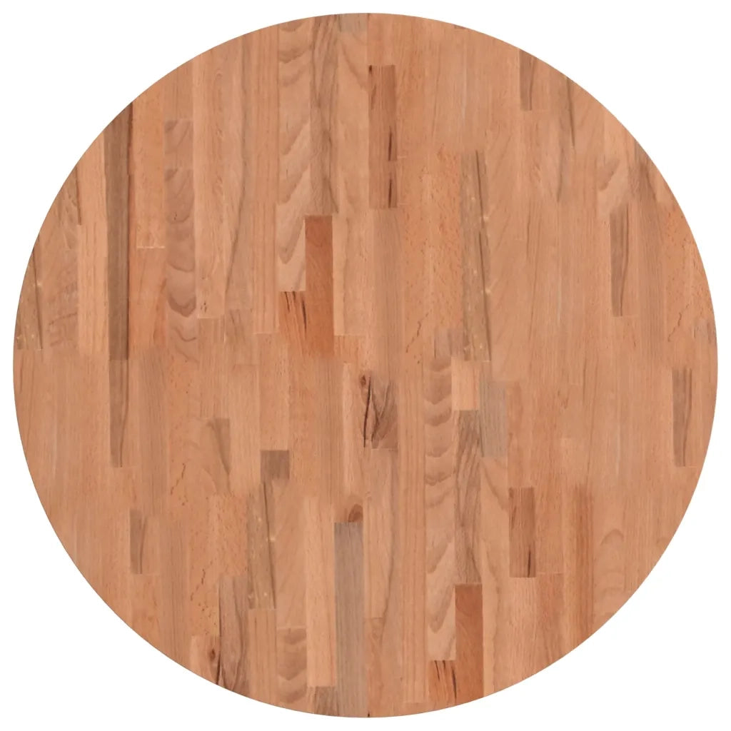 Piano per Tavolo | Superficie Tavolo | Piano Scrivania ?80x2,5 cm Rotondo in Legno Massello di Faggio