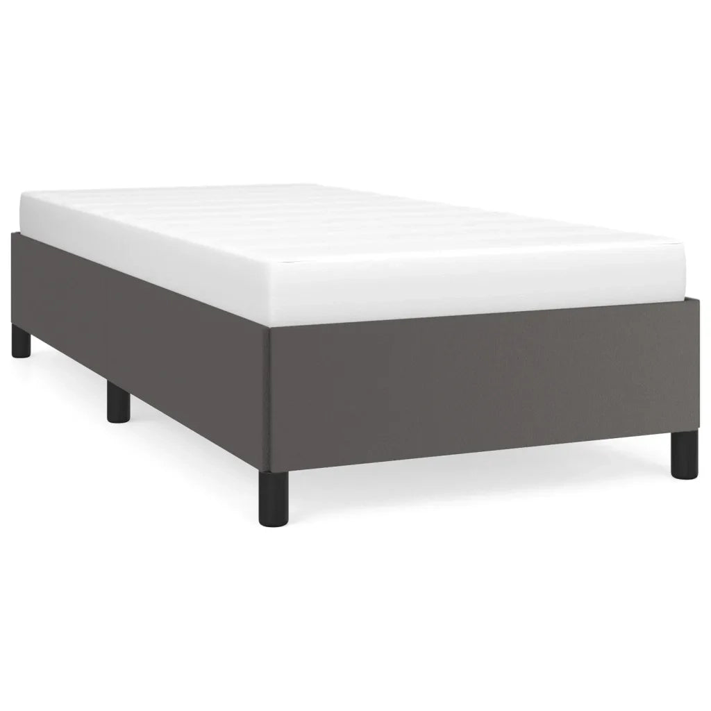 Letto singolo | Letto per adulti | Giroletto Grigio 80x200 cm in Similpelle