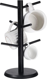 Sistema di Supporto per Tazze da Caffè - 14 Pollici - Raccogli Tazze per Tavolo con 6 Ganci - Supporti per Tazze da Caffè Removibili