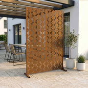 Pannello Divisorio Basciano Struttura Traforata in Acciaio 180 x 120 cm - Marrone casa.pro