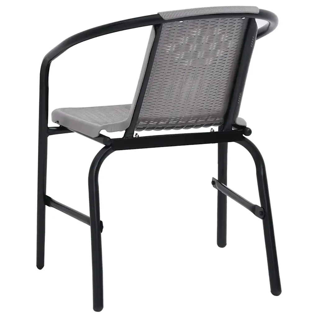 Sedie da Giardino 2 pz Nere Plastica Stile Rattan Acciaio 110kg cod mxl 15526
