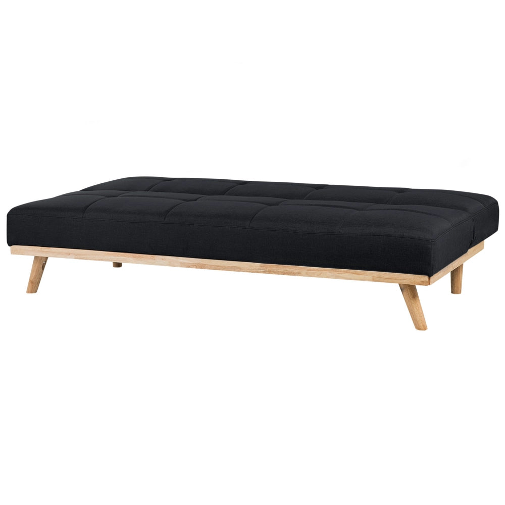 Divano letto Click Clack a 3 posti da soggiorno moderno trapuntato Nero