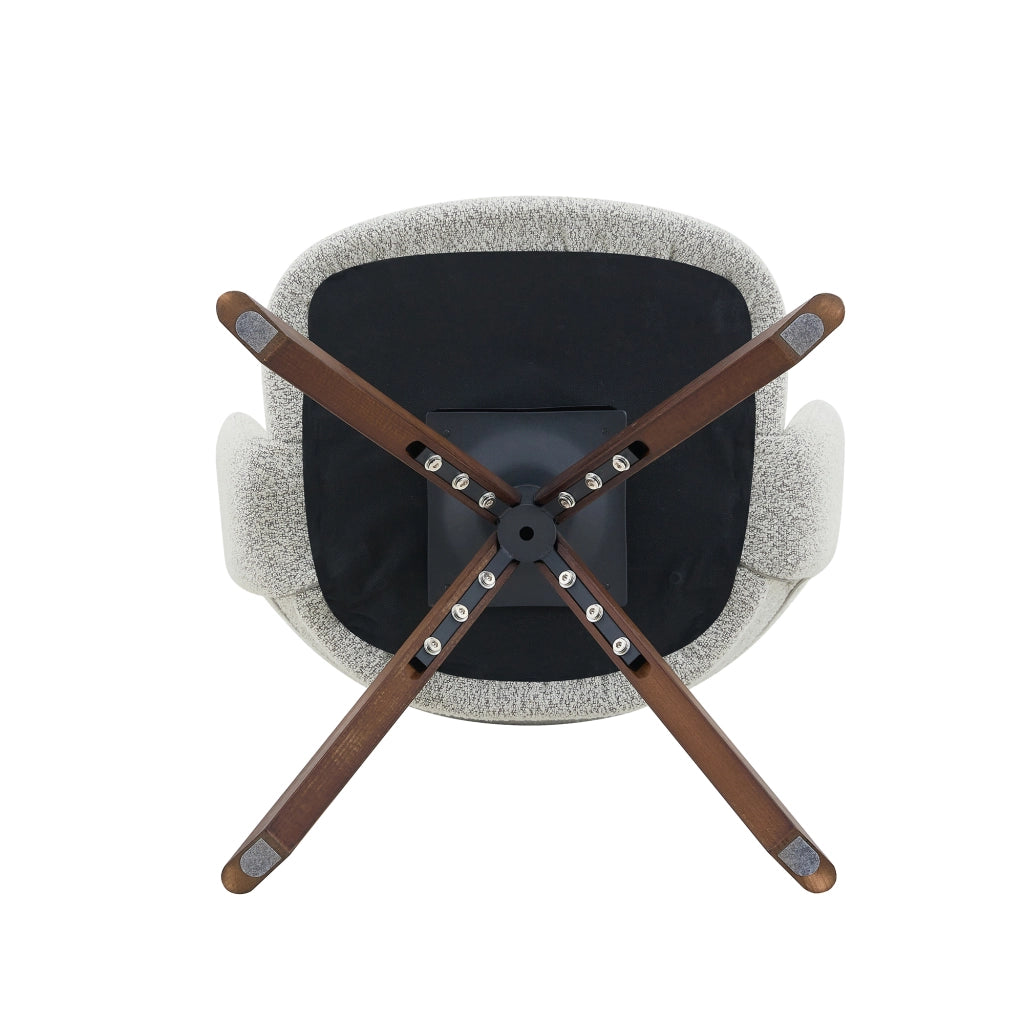SEDIA Girevole 360° Set da 2 pezzi 81,5 cm Tessuto grigio chiaro e legno di noce