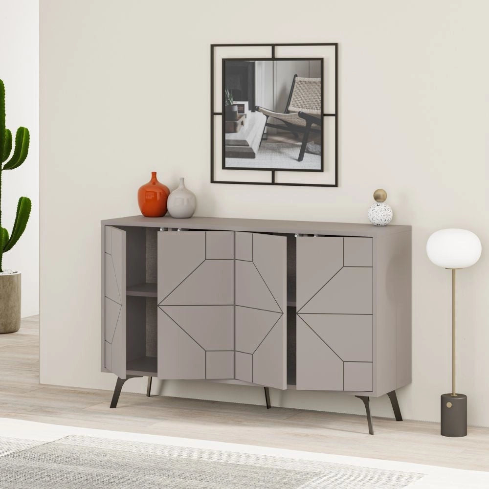 Madia 4 Ante 123x35x77,4 cm in MDF Dune Tortora