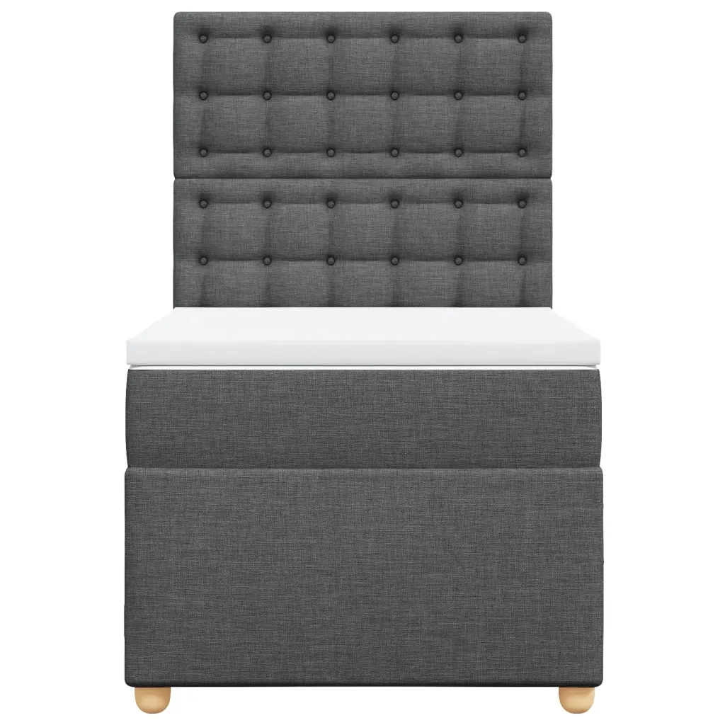 Giroletto a Molle con Materasso Grigio Scuro 90x190 cm Tessuto 3291150