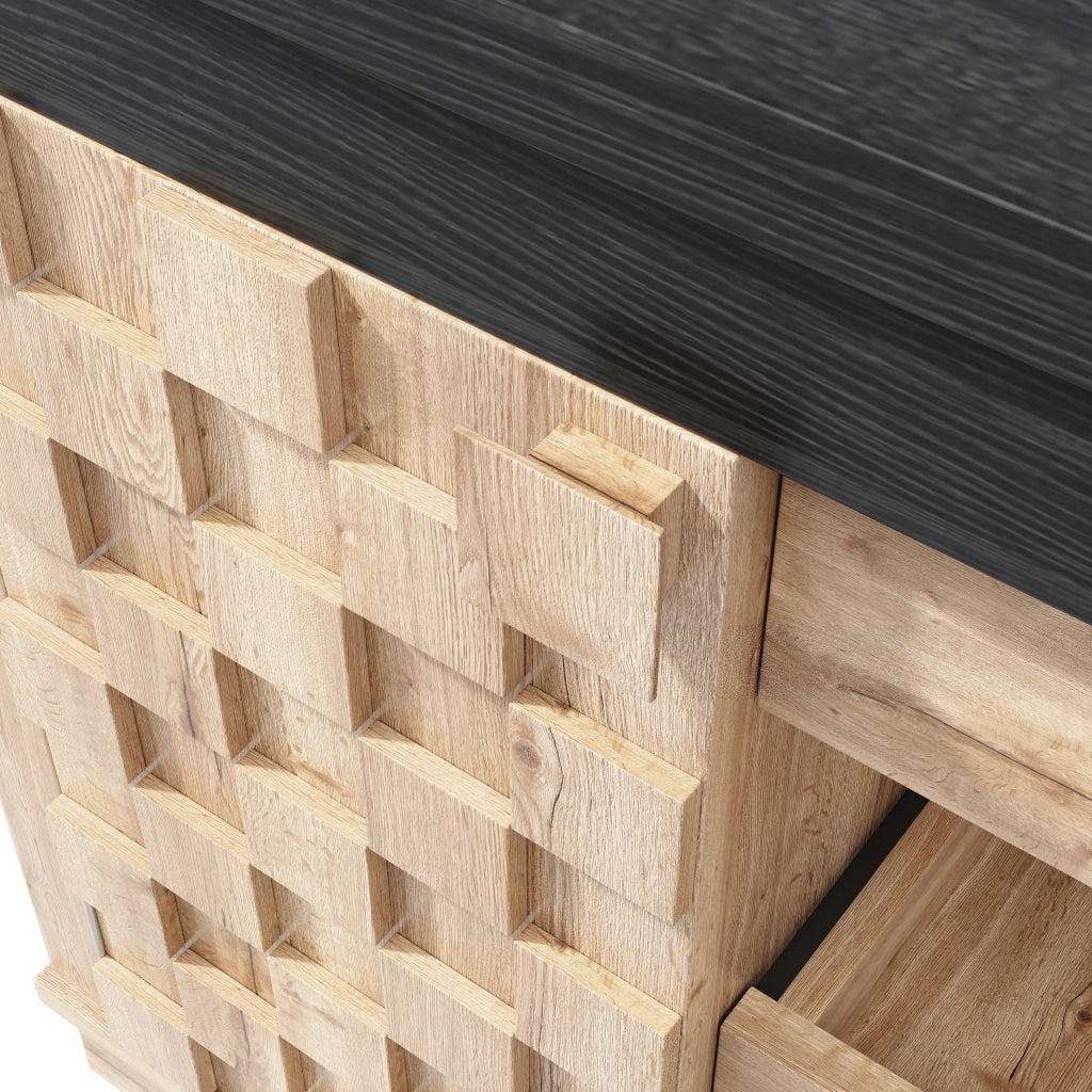 Mobile contenitore con 2 ante; cassetto e portabottiglie per cucina in MDF wood 120-197×40×74.2 cm