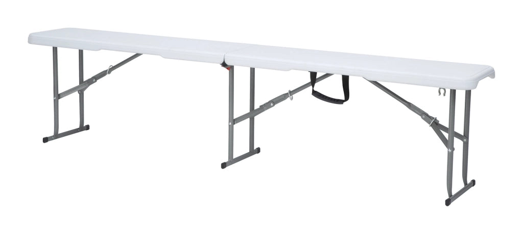 Panca Pieghevole Catering - Piano In Polietilene Alta Densità - 183 X 28 Cm - Tubo 19 Mm X  1 Mm