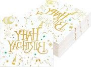 Servetten di compleanno per bambini - 80 pezzi - Decorazione da tavola dorata - 33 x 33 cm - 2 strati - Servetten in carta - Uomo Donna