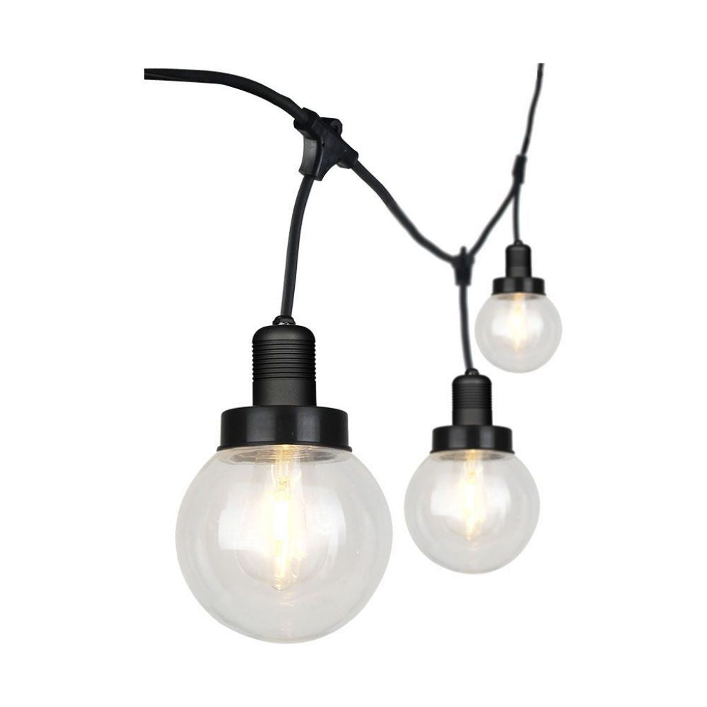 Stringa LED Ligh 3m con 6 lampadine Matt Black IP65
