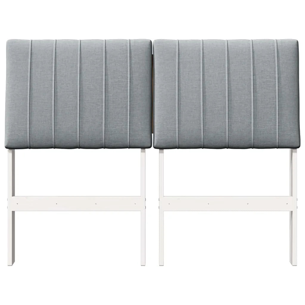 Testiera imbottita Grigio chiaro 120 cm Pino massello 879408