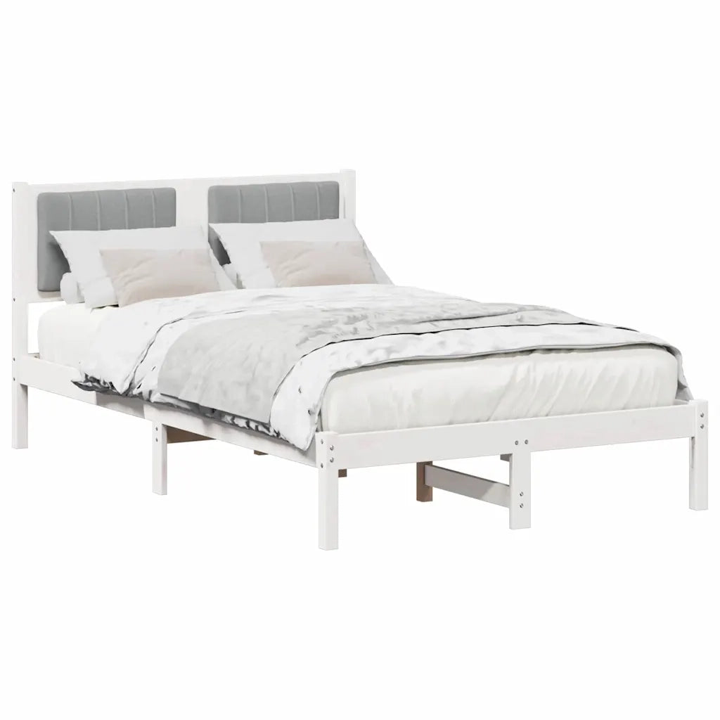 Letto con Testiera Rivestita Grigio chiaro 120 x 200 cm