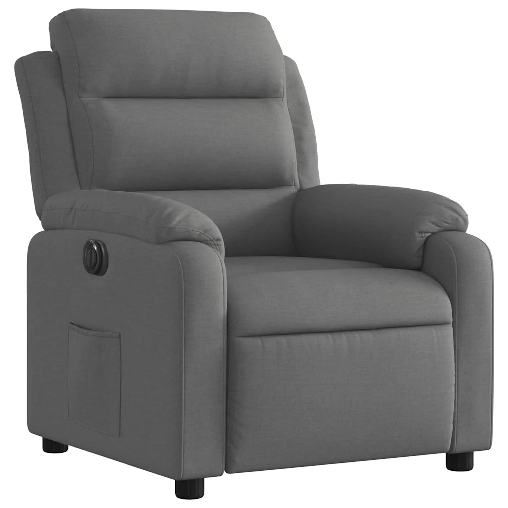 Poltrona Elettrica Reclinabile Grigio Scuro in Tessuto 3204957