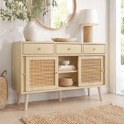 CREDENZA 120x40x78 cm Rovere MDF con 3 cassetti e 3 ante