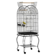 Voliera per uccelli e canarini con ruote ¨C zephmum ¨C metallo nero 51x51x153 cm