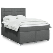 Giroletto a Molle con Materasso Grigio Scuro 140x200cm Tessuto