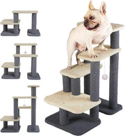 Trappola per gatti adattabile altezza, 2/3/4/5 strati, trappola per gatti per anziani gatti, lavabile e con cuscino antiscivolo e rimovibile, idonea per piccoli cani, impermeabile