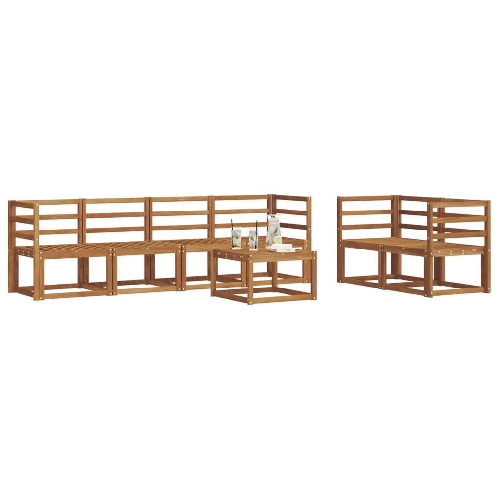 Set di divani da esterno 7 pcs Naturale