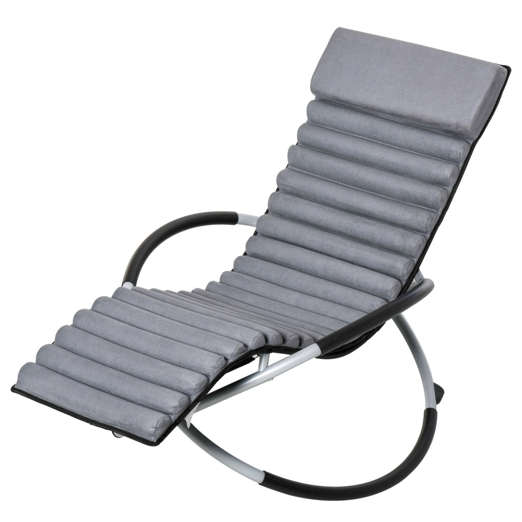 Poltrona a dondolo ergonomica 2 in 1 ¨C zephmum ¨C Tessuto grigio scuro 145x74x86 cm