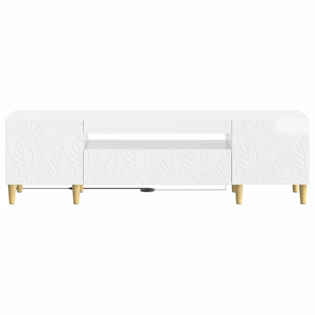 Mobile TV LED Bianco Lucido Legno ingegnerizzato 897129