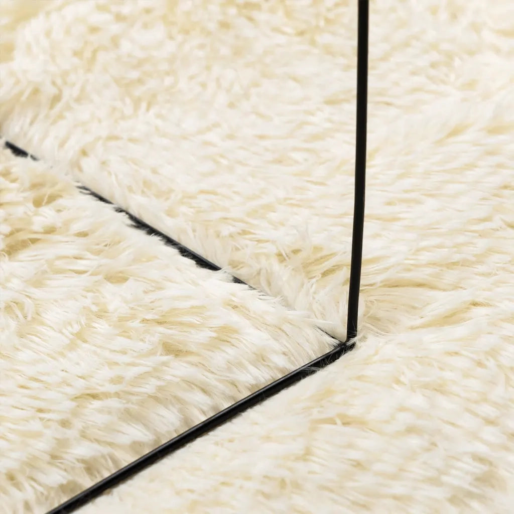 Tappeto Shaggy a Pelo Lungo NAVARRA Crema 100x100 cm poliestere