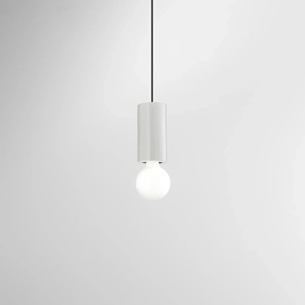 Sospensione Minimal Idea Ceramica Bianco Lucido 1 Luce E27 Ip20