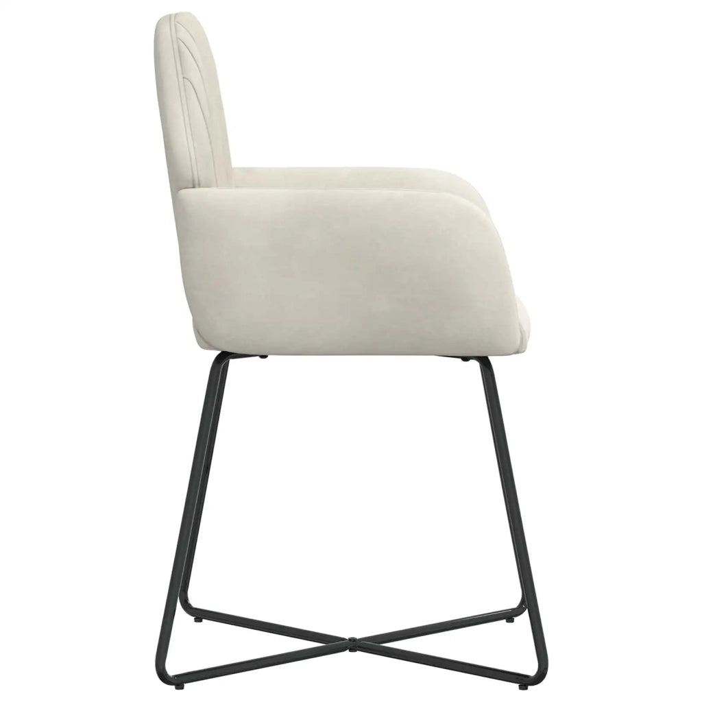 Sedie da pranzo 2 pcs Velluto (V) Crema 55 x 50 x 84 cm 42034372