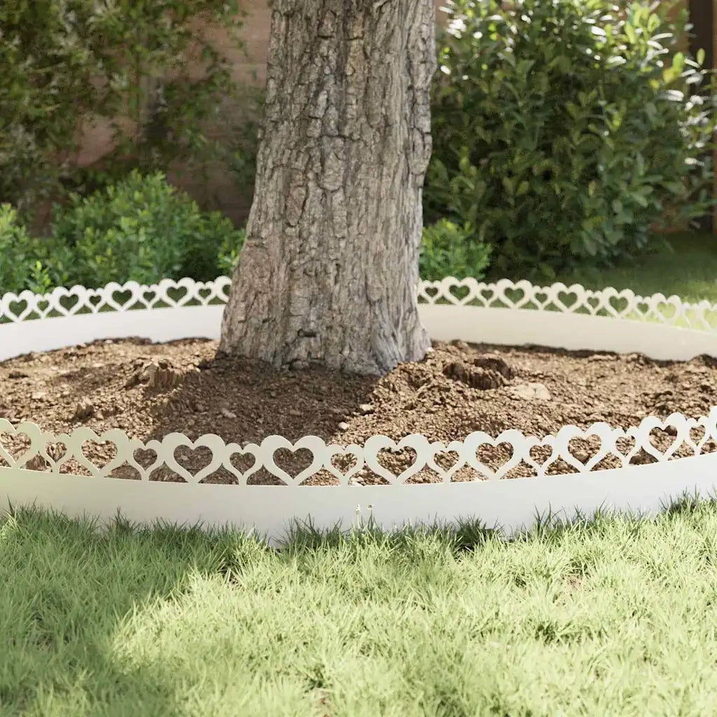 Bordure per prato 20 pcs Bianco 103 x 0,05 x 22 cm Acciaio