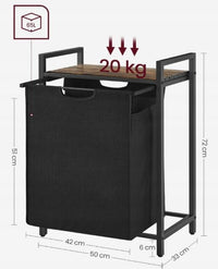 Cesto della biancheria, nero 72x33x50 cm