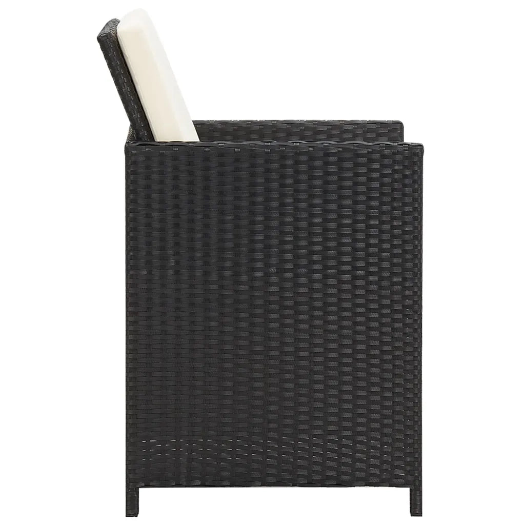 Sedie da Pranzo da Giardino con Cuscini 4 pz Nere in Polyrattan 316802