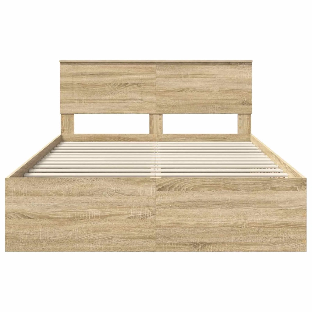 Struttura del letto con testiera Rovere Sonoma 150 x 200 cm 3408657