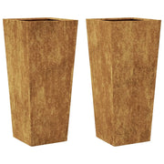 Fioriera rialzata per piante fiori giardino terrazze set da 2 35 x 35 x 75 cm acciaio Corten marrone 02_0038942
