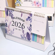Calendario da ufficio 2026 Piccola agenda da appunti per il tavolo di lavoro - Dal gennaio al dicembre 2026 - Piccolo calendario mensile per il tavolo di lavoro con blocchi per appunti e adesivi per note per casa e ufficio - Blu scuro