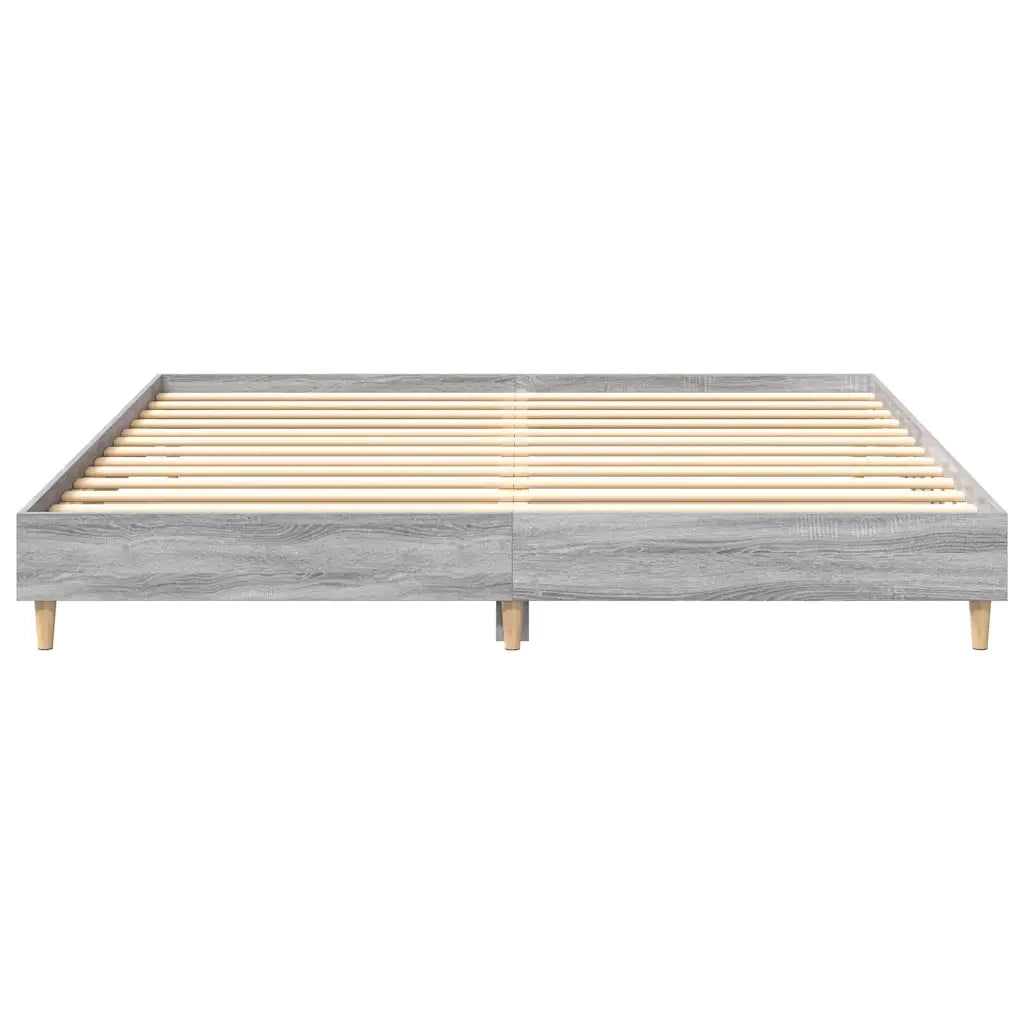 vidaXL Giroletto senza Materasso Grigio Sonoma 200x200cm in Truciolato