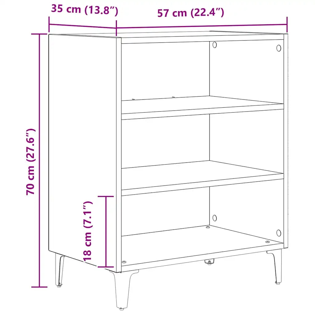 Credenza Rovere Artigianale 57x35x70 cm in Truciolato 856475