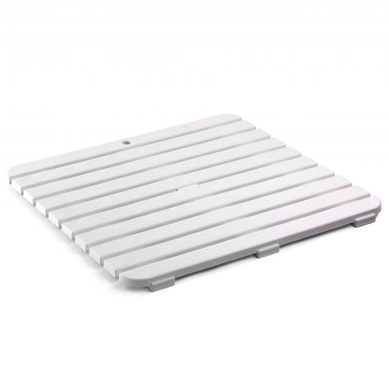 Pedana Doccia Plastica Antiscivolo 55x55 80x50 Rigida rettangolare quadrata Bianco/55x55cm