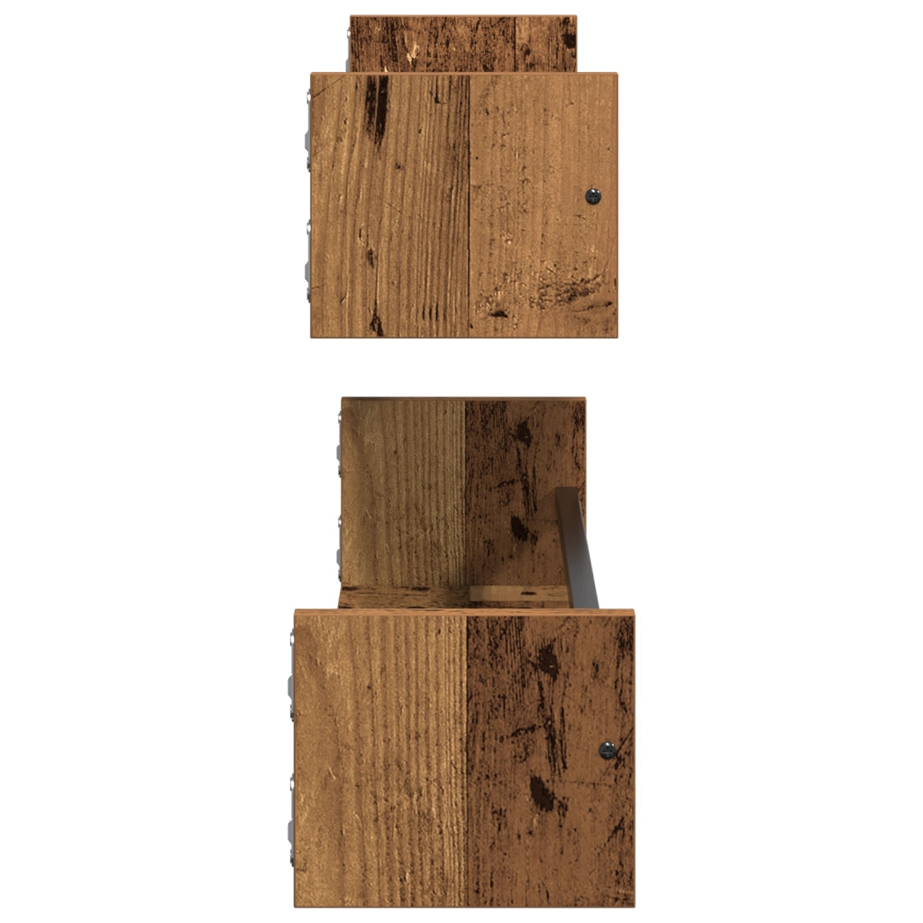 Mensole 2 pezzi Legno Vecchio 80x16x14 cm Legno Ingegnerizzato