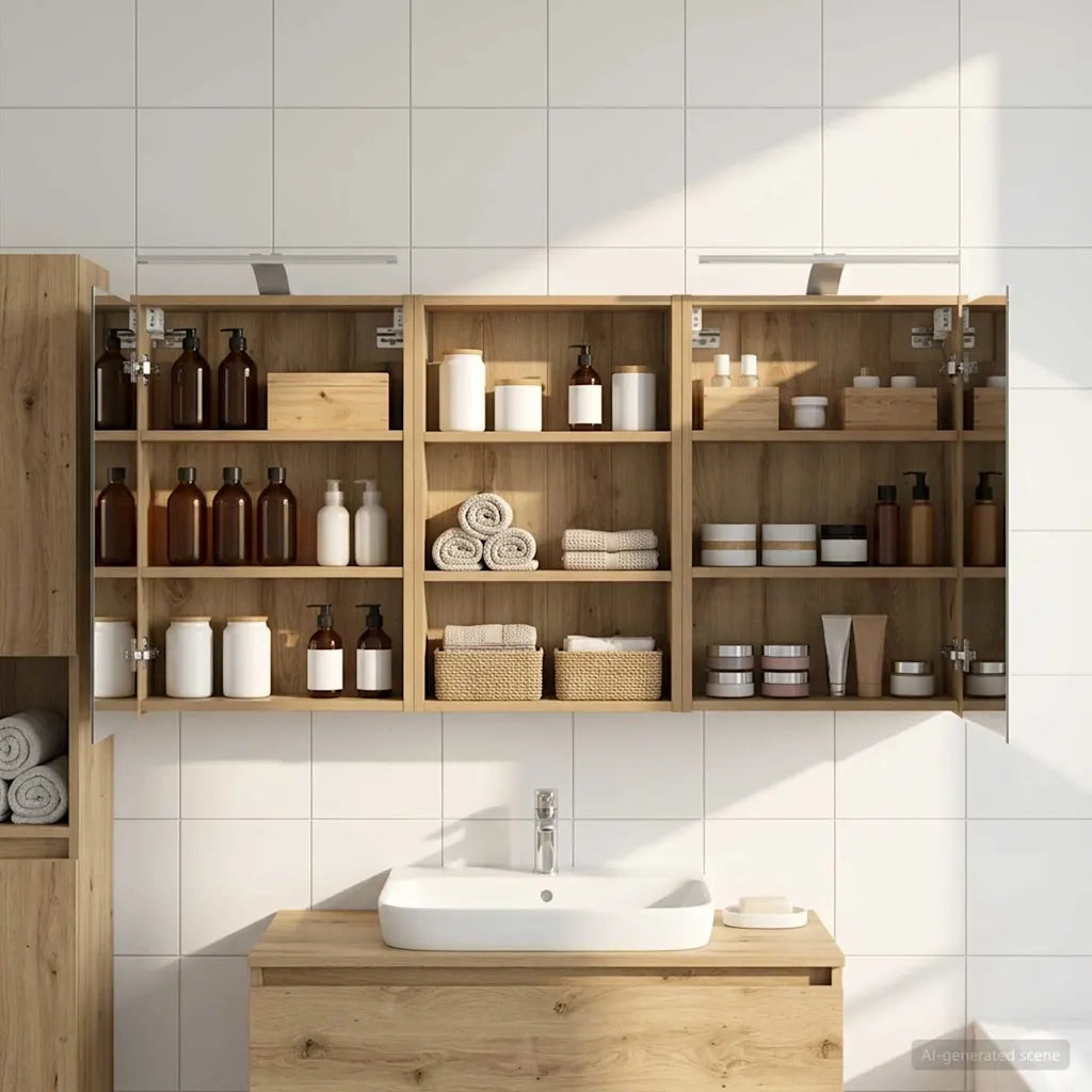 Set di Armadi da Bagno con lo scaffale 3 pcs 126 x 16 x 62.5 cm 3403839
