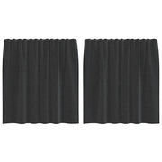 Tende in Voile con Tasche per Aste 2 pz Nero