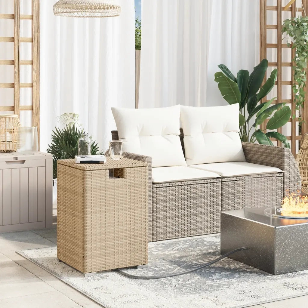 Tavolo Copri Serbatoio Propano Beige 40x40x60 cm in Polyrattan 366297