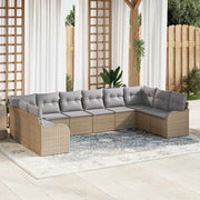 Set Divano da Giardino Beige polyrattan