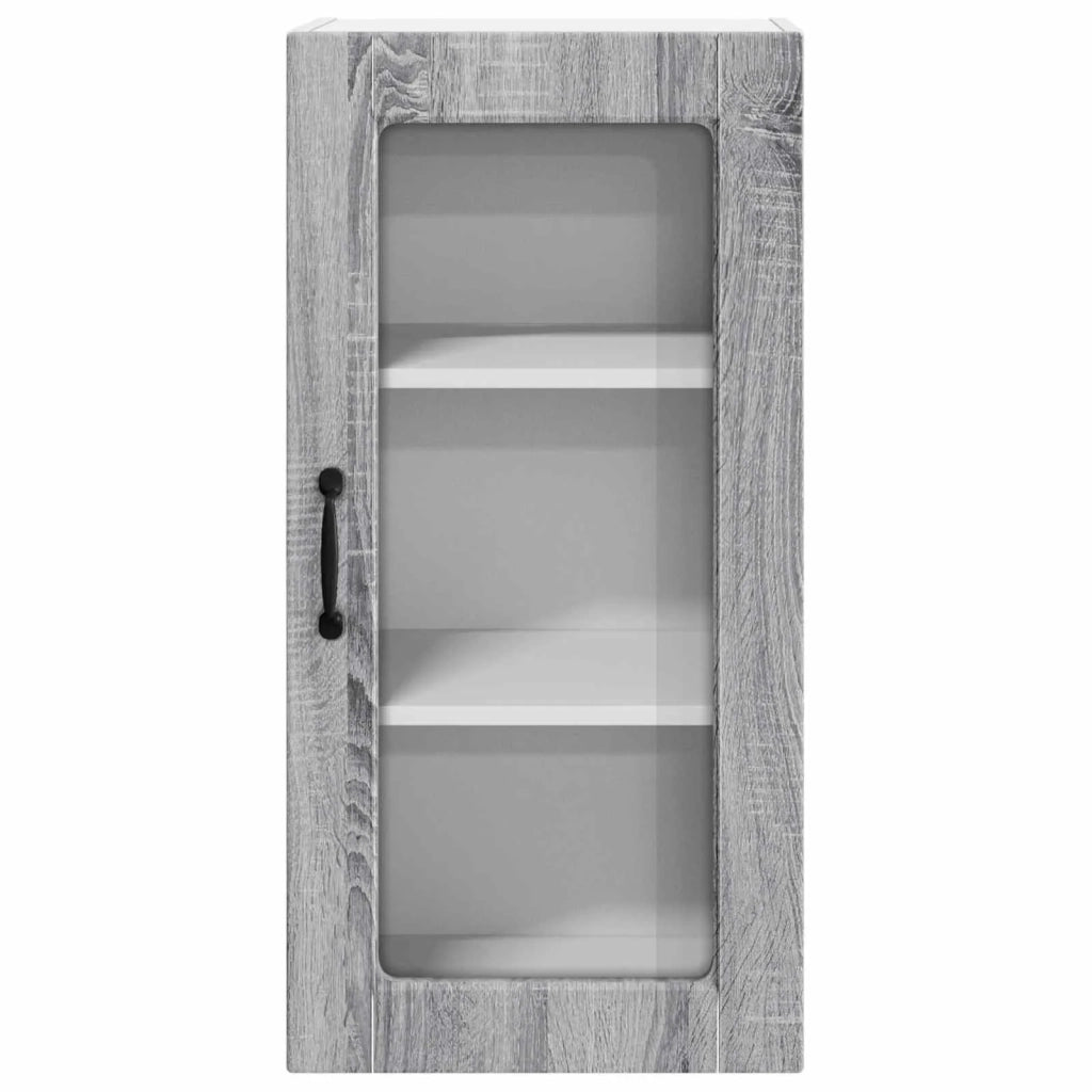 Pensile da cucina | Mobile in vetro da parete LUCCA Grigio Sonoma 40 x 31 x 80 cm