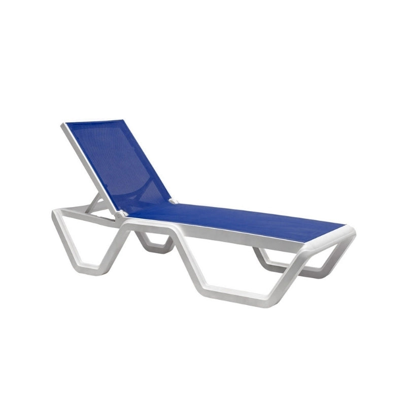 Lettini Prendisole SCAB Vela Blu Set da 2 da Giardino Portatili Reclinabili Terrazzo Piscina