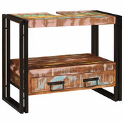 Mobiletto moderno con cassetto 71 x 33 x 58 cm pratico e resistente in ferro nero 02_0058001