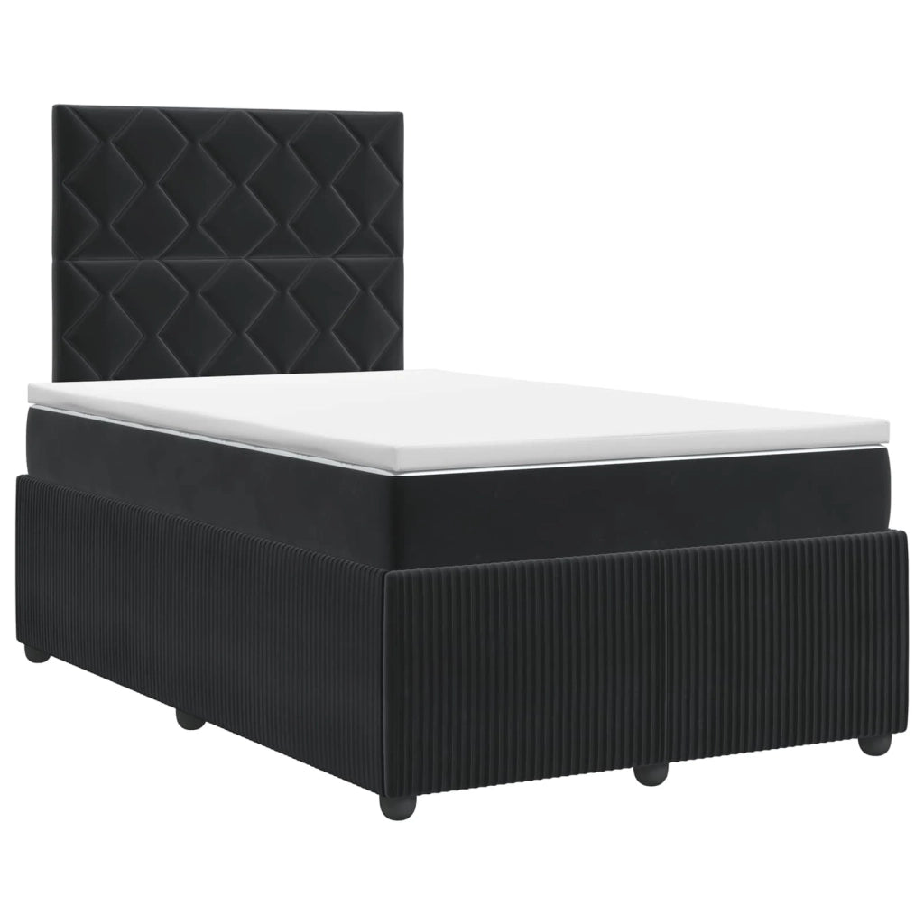 Letto box spring con materasso Nero 120 x 190 cm Velluto 3454573