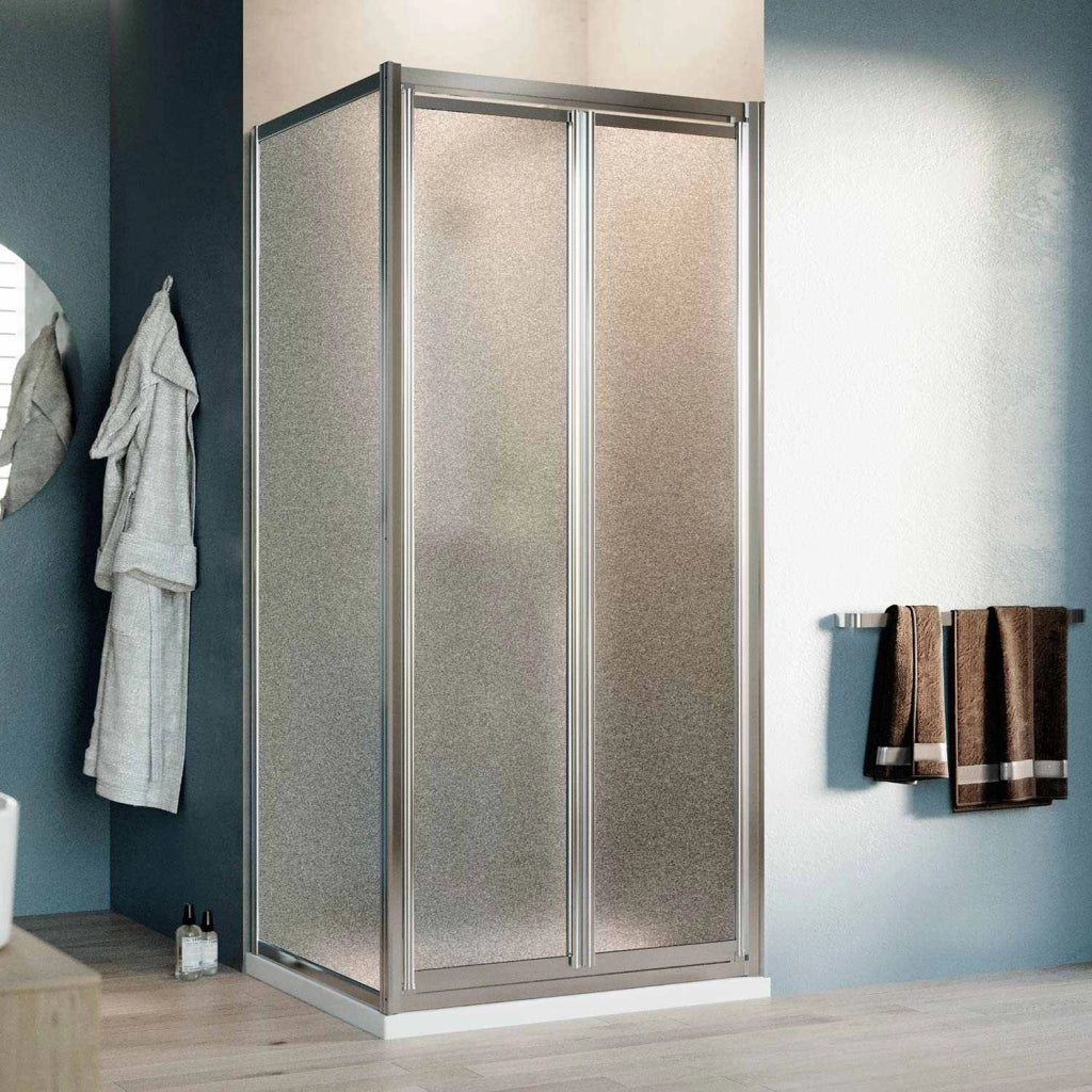 Box Doccia Angolare 70x80CM H198 Cristallo Stampato C Fisso+Saloon 2 Ante Battente 80 mod. West