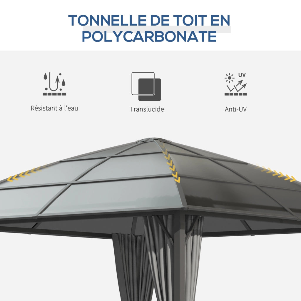 Tonnelle da giardino in alluminio ¨C zephmum ¨C grigio antracite 3x3 m