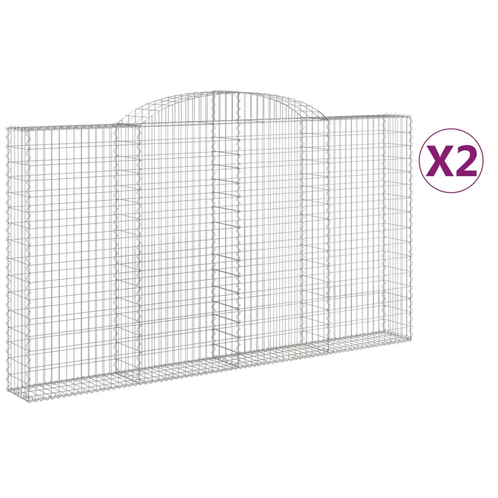 Cesti Gabbioni ad Arco 2 pz 300x30x160/180 cm Ferro Zincatocod mxl 100103