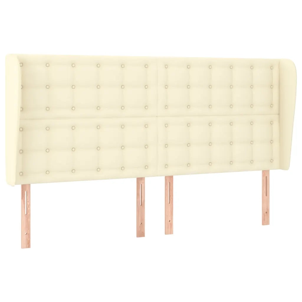 Testiera | Testata ad Orecchio Crema 203x23x118/128 cm in Similpelle