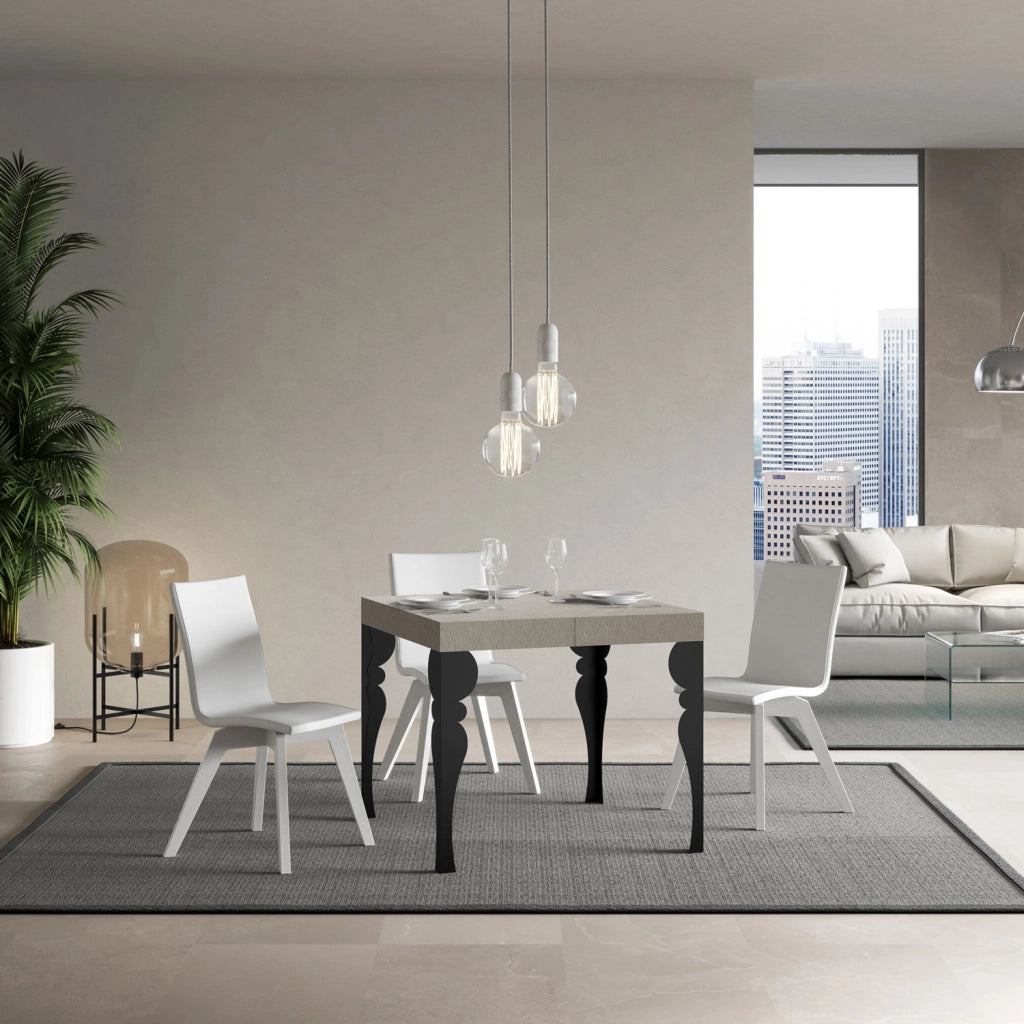 Tavolo allungabile 90x90/246 cm Paxor Premium cashmere gambe antracite